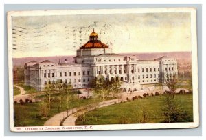 Vintage 1904 Postcard Panoramic View Gold Dome Library of Congress Washington DC