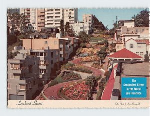 Postcard Lombard Street, The Crookedest Street in the World, San Francisco, CA