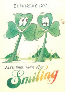 Postcard Europe Ireland St. Patrick's day Smiling shamrock
