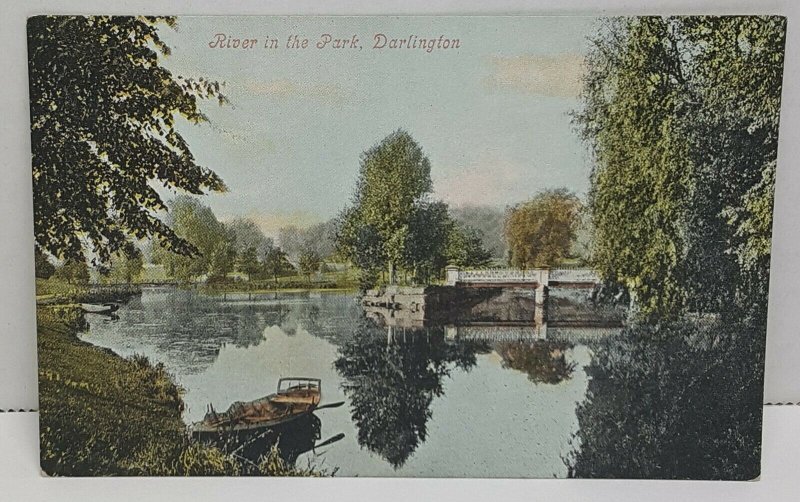 River in the Park Darlington UK Vintage Postcard