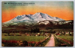 California~View Of Mt Shasta In Cascades From Sisson Road~HH Tammen Vtg Postcard