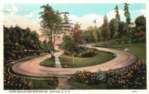 Vintage Postcard 1926 Frank Boulevard Serpentine Circle Seattle Washington WA