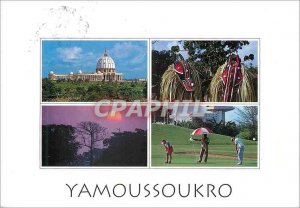 Modern Postcard Basilica N D Peace Masks Goli Goulin Yamoussoukro Golf