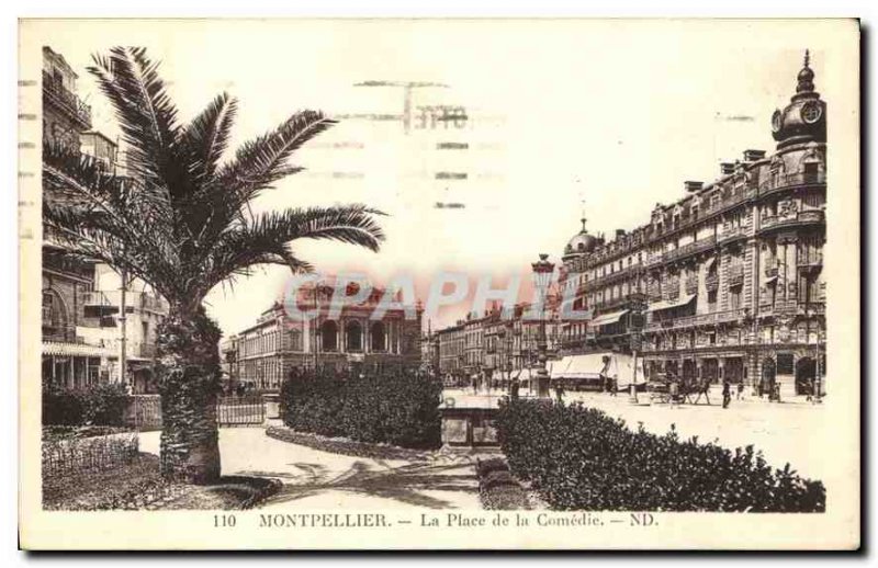 Old Postcard Montpellier Place de la Comedie