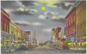 Patterson Street at Night Valdosta Georgia 1940s Cars