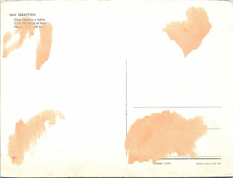 CONTINENTAL SIZE POSTCARD SAN SEBASTIAN SPAIN 1960s