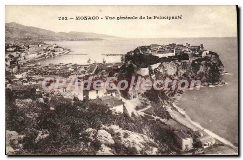 Old Postcard Monaco general view of the Principality