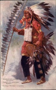 Tuck Oilette Hiawatha Native American Indigenous Indian c1910 Vintage Postcard
