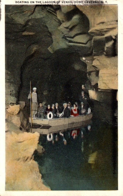 New York Howe Caverns Boating On The Lagoon Of Venus 1931