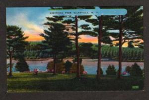 NY Greetings from ELLENVILLE NEW YORK Postcard Sunset