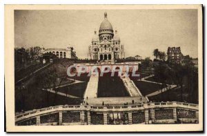 Old Postcard Paris General view of the Sacre Coeur of Montmartre and the Monu...