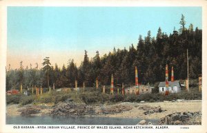 OLD KASSAN HYDA INDIANS PRINCE OF WALES ISLAND NEAR KETCHIKAN ALASKA POSTCARD