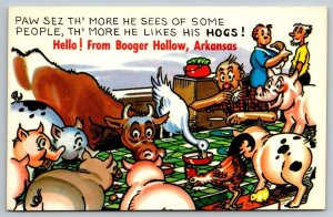 Hello! From Booger Hollow,  Arkansas  Comic Humor   Postcard