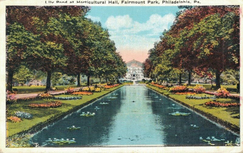 USA Lily Pond at Horticultural Hall Fairmount Park Philadelphia Postcard 07.52