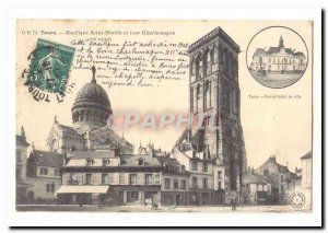 Tours Old Postcard Basilica of St. Martin and Charlemagne Tower