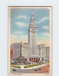 Postcard Union Terminal Tower Showing Soldiers' And Sailors' Monument, Ohio