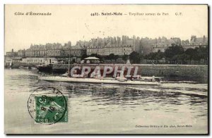 Old Postcard Saint Malo Torpedo Boat Outgoing Port