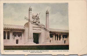 Palace of Mines & Metallurgy Main Entrance LA Purchase Exposition Postcard PC218