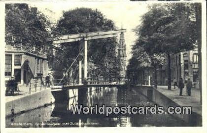 Groenbrugwal met Zuiderkerktoren Amsterdam Netherlands Unused 