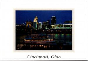 Ohio Cincinnati Skyline At Night