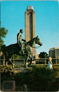 Fort Worth TX Will Rogers Statue Centennial Park Texas Amon Carter Postcard G5