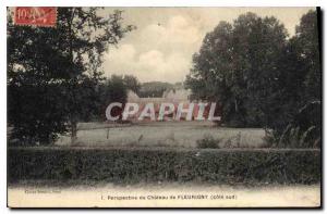 Old Postcard Perspective Chateau Fleurigny south coast
