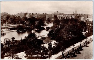 c1910s St. Stephens Green Dublin RPPC Birds Eye Real Photo England Postcard A115