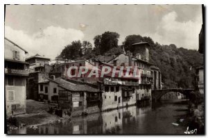Postcard Old Saint Jean Pied de Port BSES Pyr Old Houses on the Nive