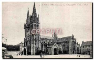 Old Postcard St Pol de Leon Finistere Basilica