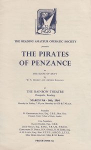 The Pirates Of Penzance Reading Berkshire Opera Soc Gilbert & Sullivan Programme