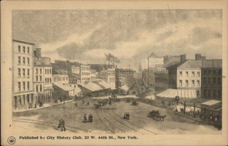 New York City Chatham Square in the 1800s - c1900 City History Club Postcard