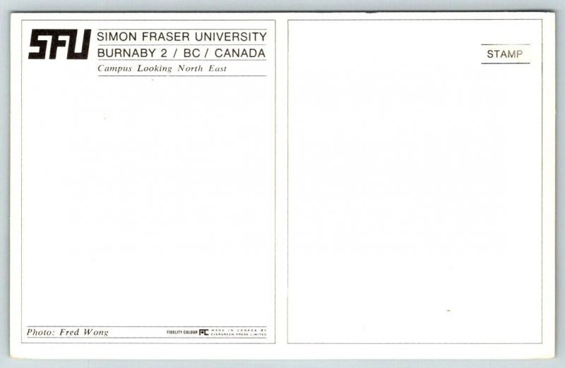 Simon Fraser University  BC  Canada  Postcard
