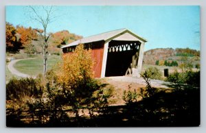 Pennsylvania Harmon's Covered Bridge Over Plum Creek Vintage Postcard A120