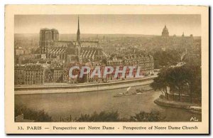 Old Postcard Perspective Paris Notre Dame