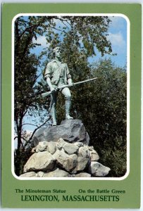 Postcard - The Minuteman Statue On the Battle Green - Lexington, Massachusetts