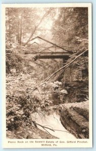 MILFORD, Pennsylvania PA ~ Picnic Rock GOVERNOR PINCHOT Sawkill Estate  Postcard