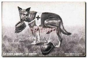 Postcard Old Army Health The health Dog Red Cross and patriot