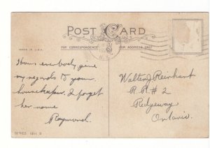 A Happy Easter, Rural Scene, Vintage 1925 Postcard