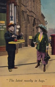 Street Magic Magician With Bags Old Comic Postcard