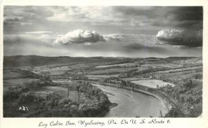 c1950 Real Photo Postcard; Scenic View, Log Cabin Inn, Wyalusing PA, US Route 6