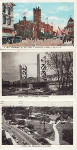 CA   SACRAMENTO   3 VINTAGE POSTCARDS postcard