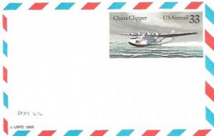 UXC22  Air Mail Postcard  China Clipper. Airplane.