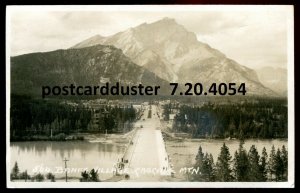 h5002- BANFF Alberta 1930 Cascade Mtn. Road View Real Photo Postcard by B.Harmon