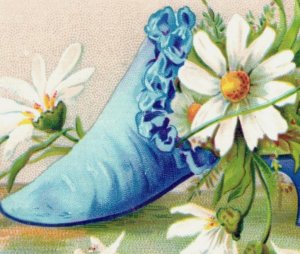 1880s Victorian Trade Cards Ladies' Shoes With Flowers Lot Of 4 F131