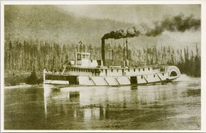 SS 'Kokanee' Sternwheeler Kootenay Lake BC Reproduction Litho Postcard G43