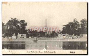 Old Postcard Paris's Tuileries Place de la Concorde