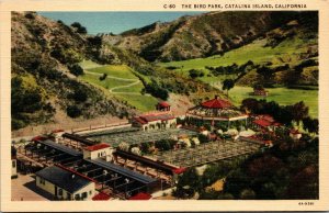 Vtg Catalina Island California CA The Bird Park 1930s Linen Postcard