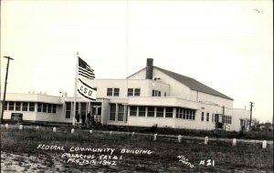 Palacios TX Federal Community Bldg c1940 Real Photo Postcard