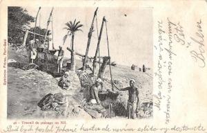 Egypt Travail de puisage au Nil Nile Irrigation Farming Antique Postcard J66169