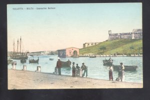 VALLETTA MALTA QUARANTINE HARBOUR VINTAGE POSTCARD